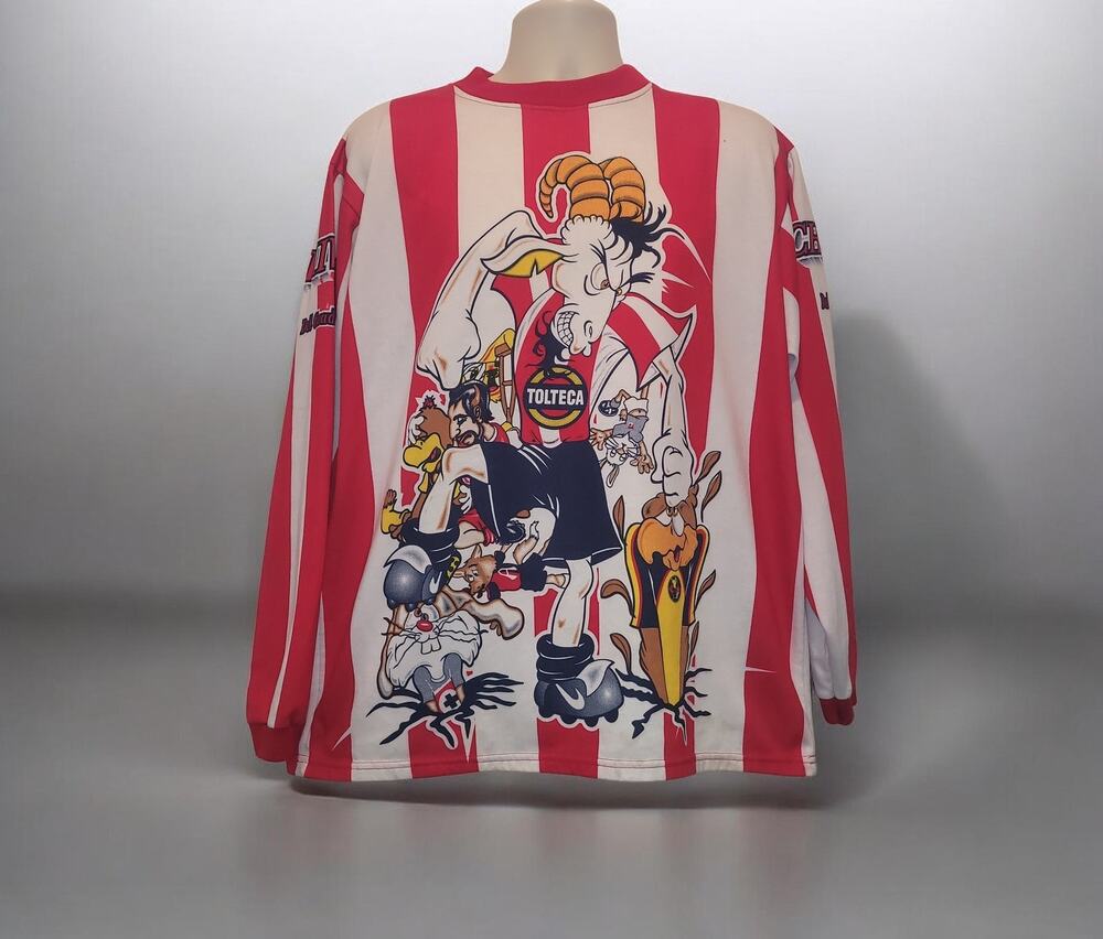 Rare VTG Chivas Guadalajara Bootleg Jersey Cartoon Mascot XL 90s Futbol Soccer